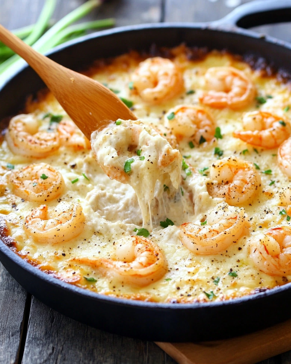 Bubbly Cheesy Shrimp Dip