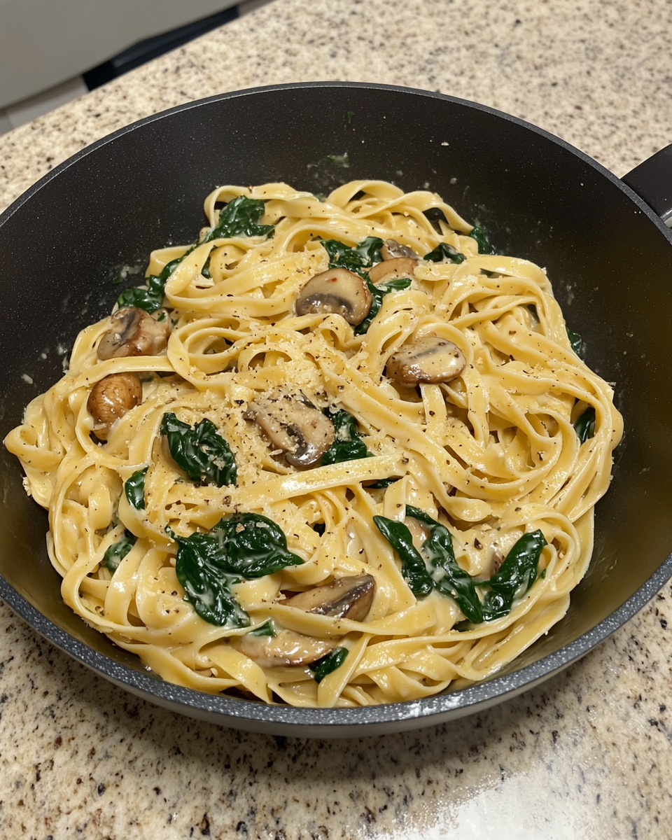 Creamy Spinach Mushroom Pasta