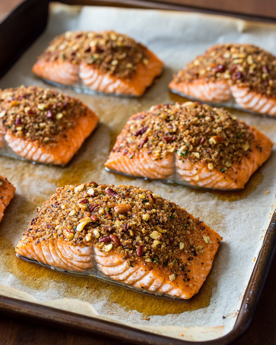 Pecan Crusted Salmon with Maple Glaze
