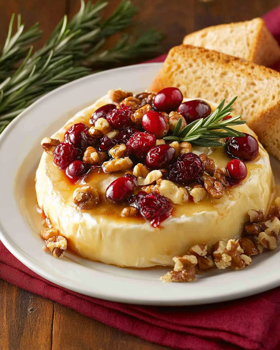 Baked Brie with Cranberries and Walnuts