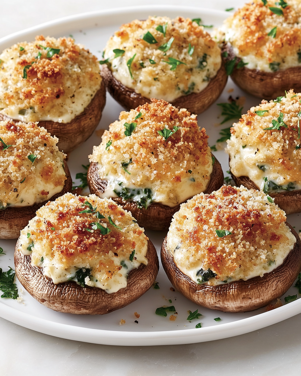 Stuffed Mushrooms with Cream Cheese and Spinach