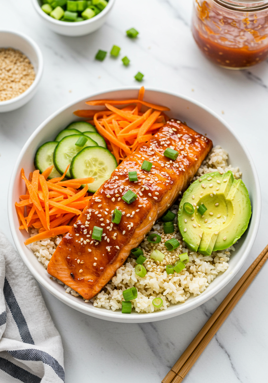 Healthy Sweet Chili Salmon Bowl