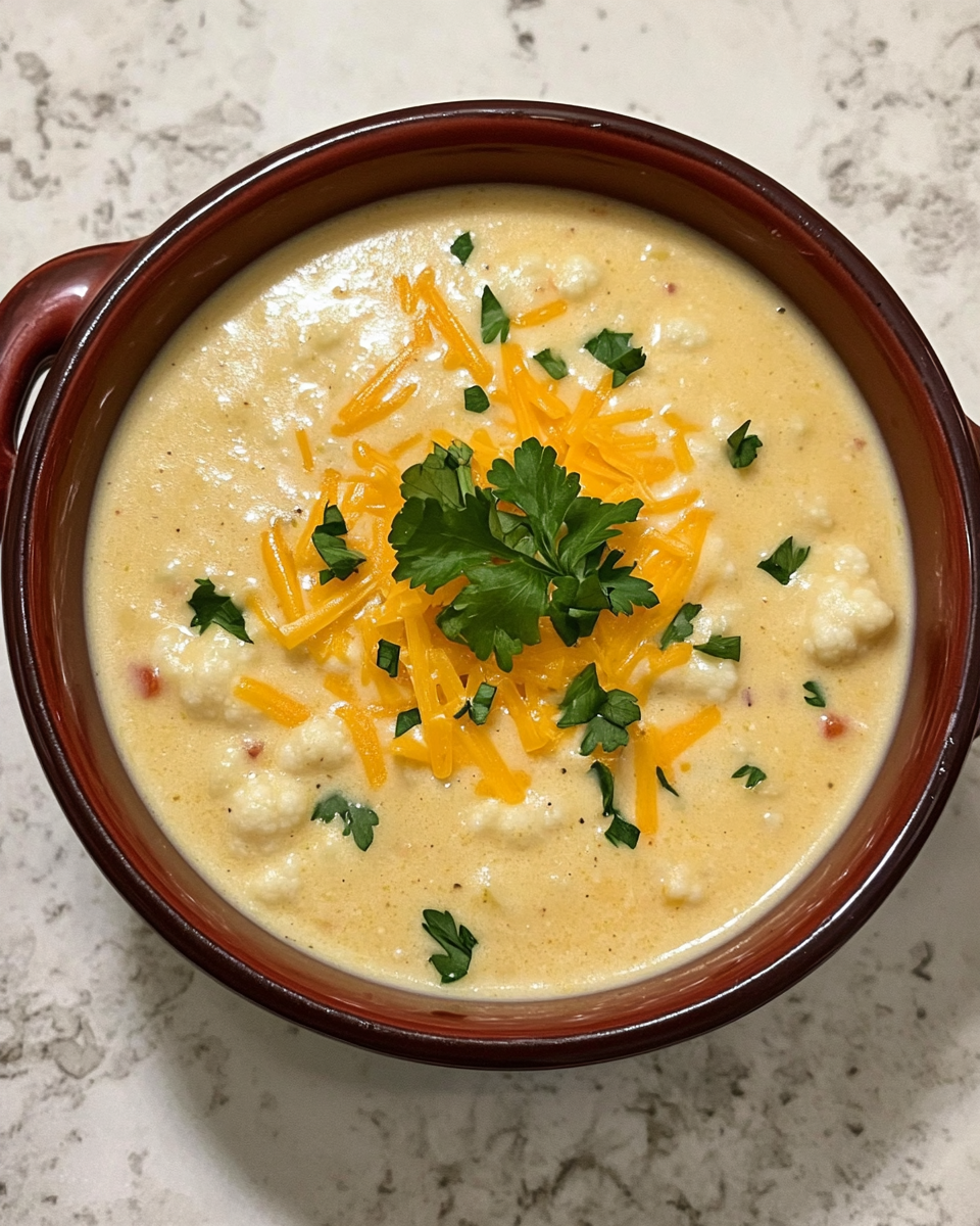 Cheesy Cauliflower Soup