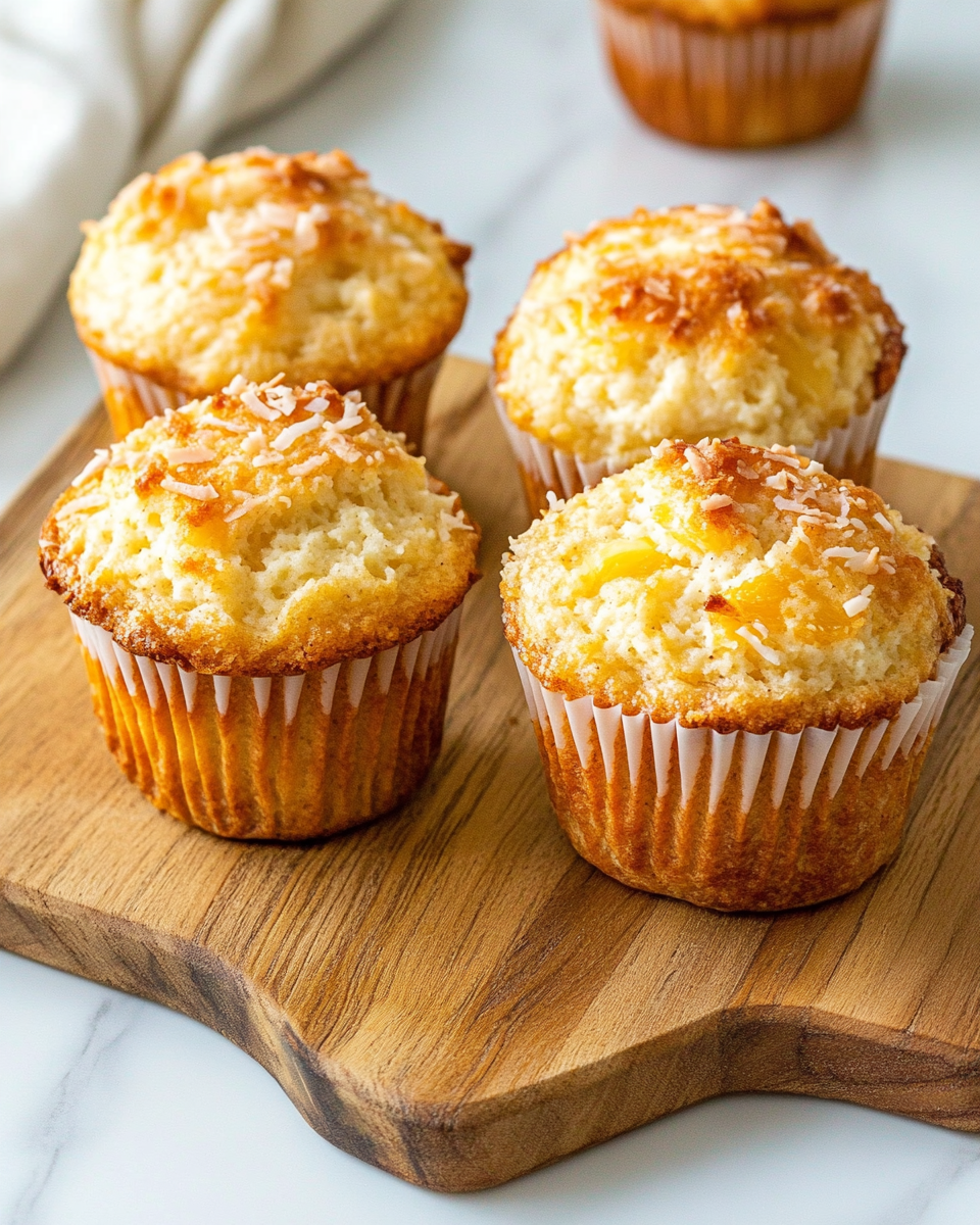 Coconut and pineapple cottage cheese muffins