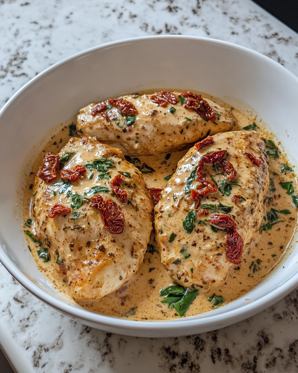 Creamy Crockpot Tuscan Chicken