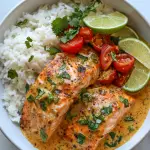 One-Pan Coconut Curry Salmon with Garlic Butter