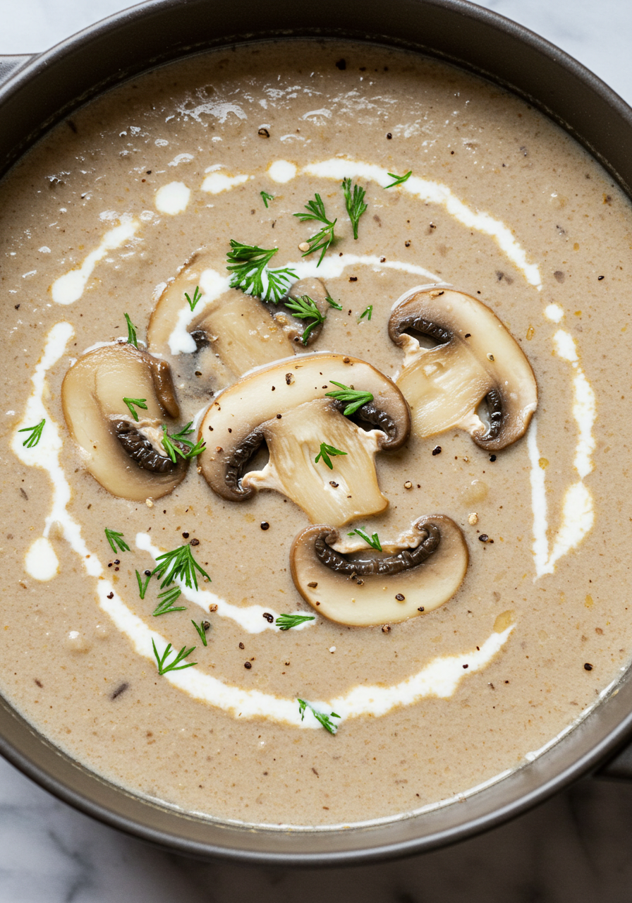 Creamy Hungarian Mushroom Soup