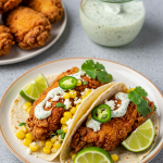 Fried Chicken Street Corn Taco with Jalapeno Lime Ranch