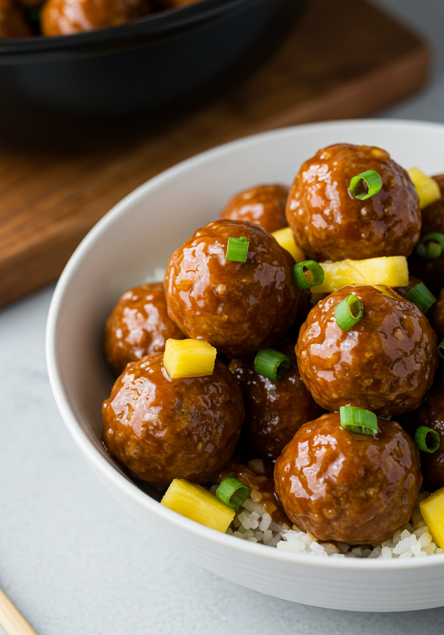 Crockpot Hawaiian Meatballs