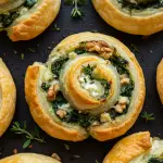 Blue Cheese Walnut Thyme Puff Pastry Twirl