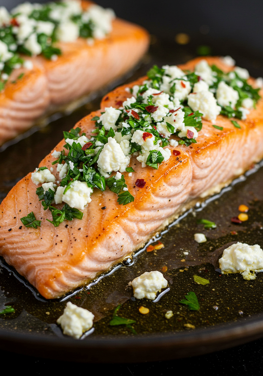 Salmon with Goat Cheese & Herbs