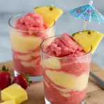 Pineapple Strawberry Swirled Slushies
