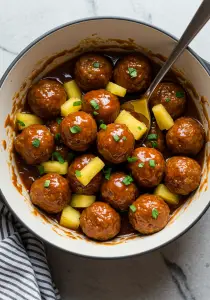 Slow Cooker Pineapple Barbecue Meatballs