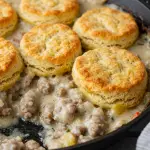 Turkey Sausage Gravy and Biscuit Pie