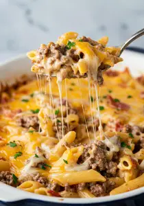 Crockpot Philly Cheesesteak Pasta Casserole