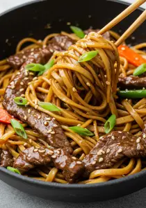 Sticky Beef Noodles