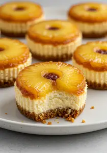 Mini Pineapple Upside Down Cheesecakes