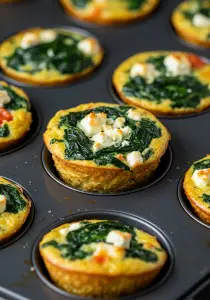 Healthy Egg Muffins with Spinach and Feta